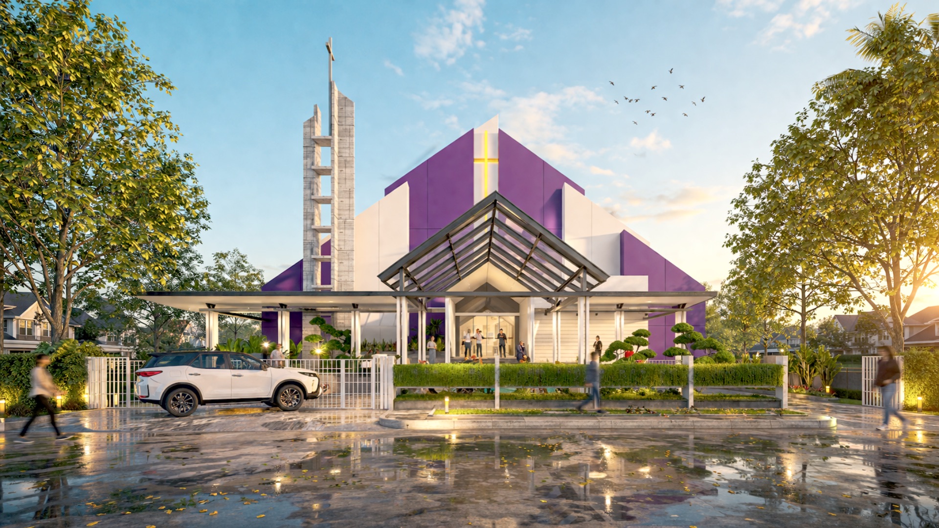 Gereja — Tampak Depan & Taman
